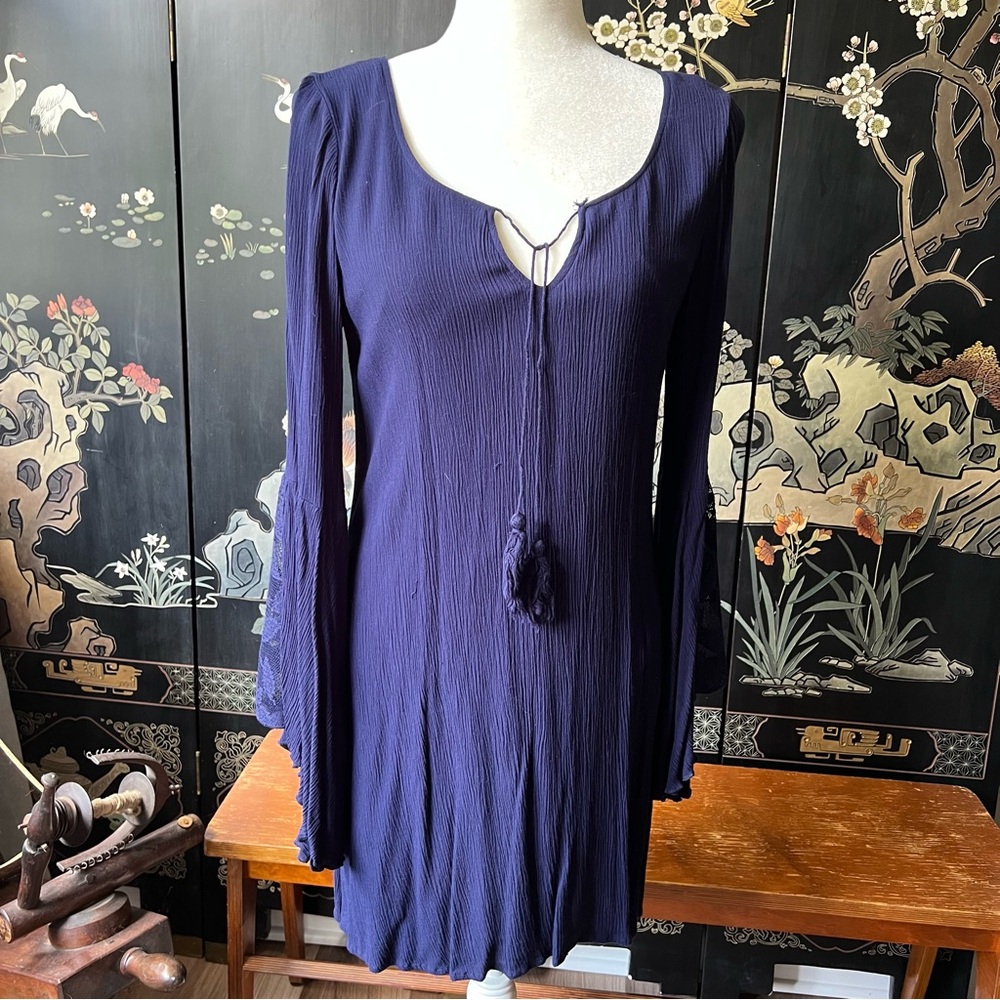 Navy Blue Long Sleeve Dress